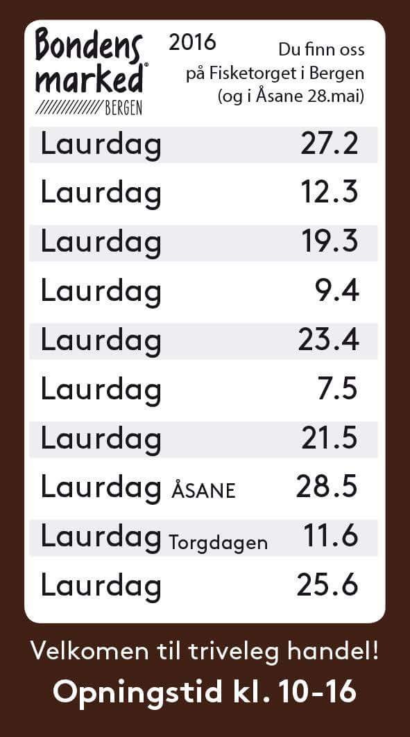 Datokort - vår 16